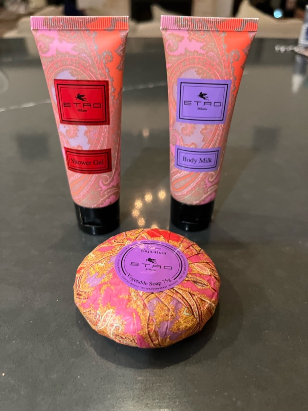 Etro Milano Rajasthan Bath Trio- shower gel, soap & body milk